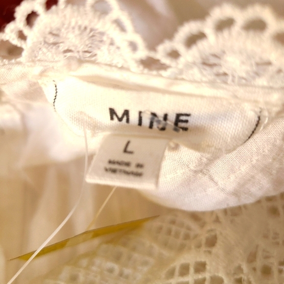 Swiss Dot • Belted White Dress • by Mine • Fits Medium - Picture 7 of 7